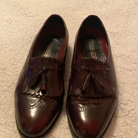 FLORSHEIM Lexington Wingtip Tassel Cognac Leather Loafer Size 10 - Picture 1 of 6